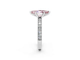 White gold Marquise Cut Morganite Milgrain Pavé Engagement Ring with Four-Prong Setting_2