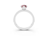 White gold Marquise Cut Morganite Milgrain Pavé Engagement Ring with Four-Prong Setting_3