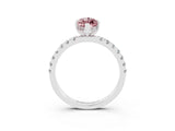 White gold Marquise Cut Morganite Pave Band Solitaire Ring with Four-Prong Setting_27