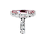 White gold Marquise Cut Morganite Pave Band Solitaire Ring with Four-Prong Setting_29