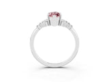White gold Marquise Cut Morganite Ring with Side Stones and Four-Prong Setting_63
