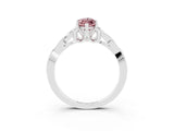 White gold Marquise Cut Morganite Solitaire Celtic Knot Ring with Four-Prong Setting_15