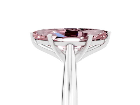White gold Marquise Cut Morganite Solitaire Engagement Ring with Cathedral Setting and Four-Prong Mount_29
