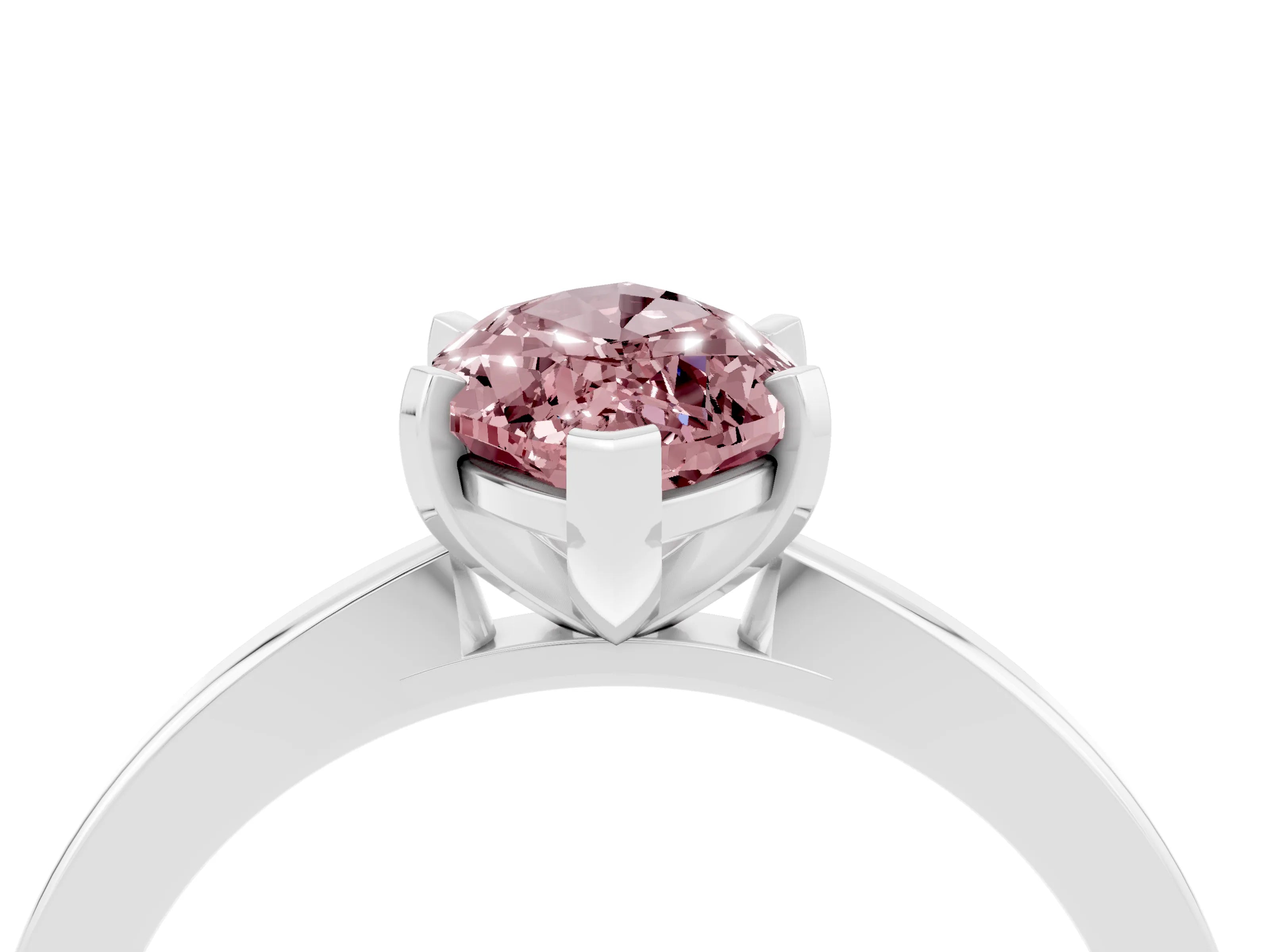 White gold Marquise Cut Morganite Solitaire Engagement Ring with Classic Band and Four-Prong Setting_28