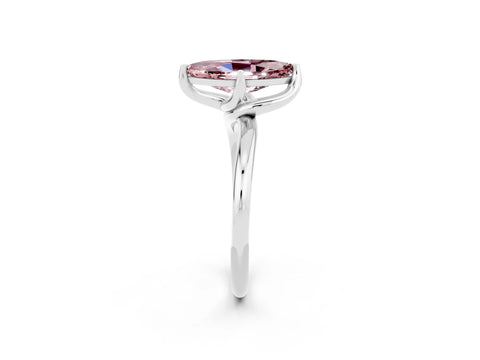 White gold Marquise Cut Morganite Solitaire Engagement Ring with Four-Prong Setting and Classic Band_38