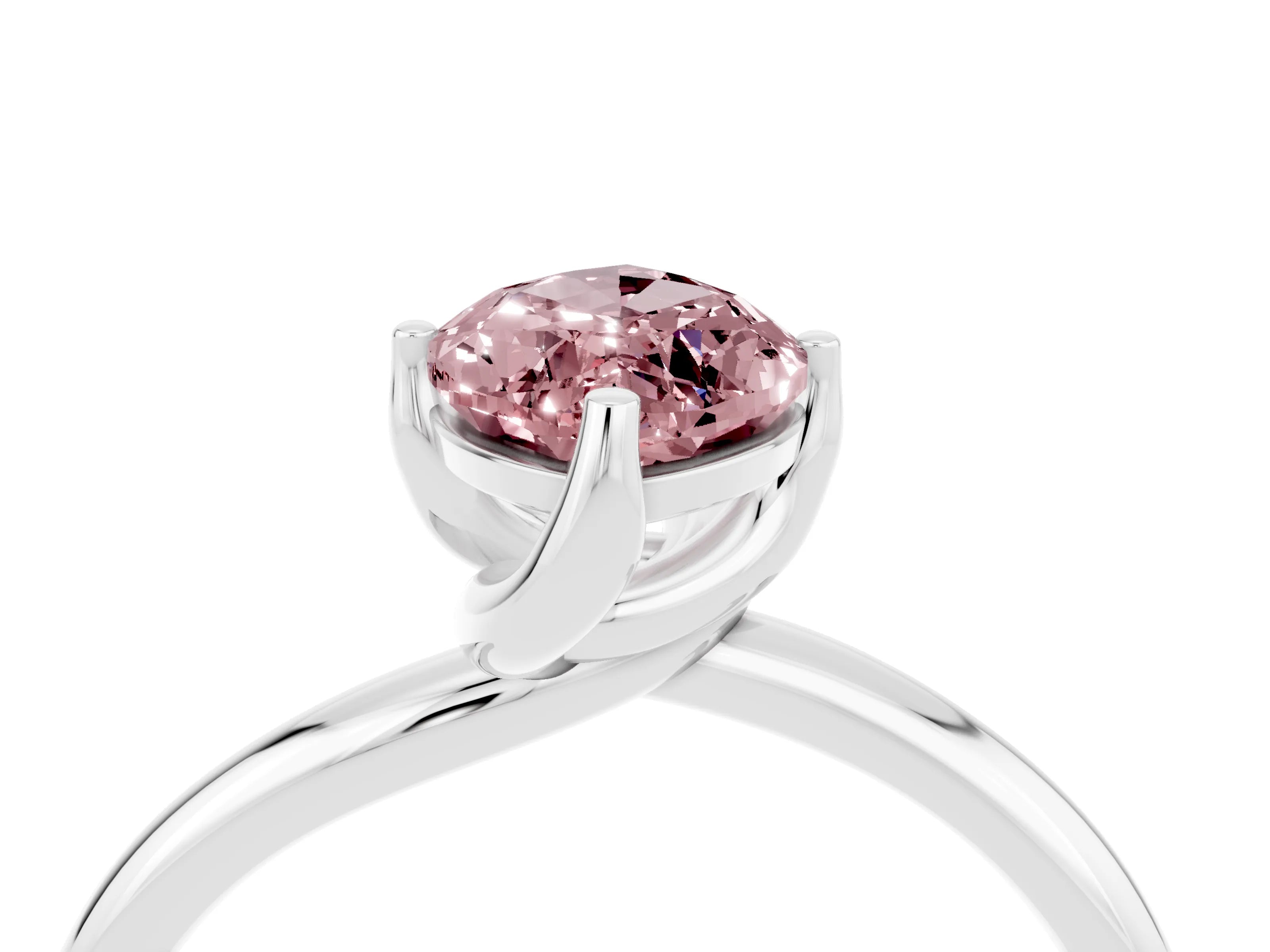 White gold Marquise Cut Morganite Solitaire Engagement Ring with Four-Prong Setting and Classic Band_40