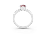 White gold Marquise Cut Morganite Solitaire Engagement Ring with Round Band and Four-Prong Setting_15