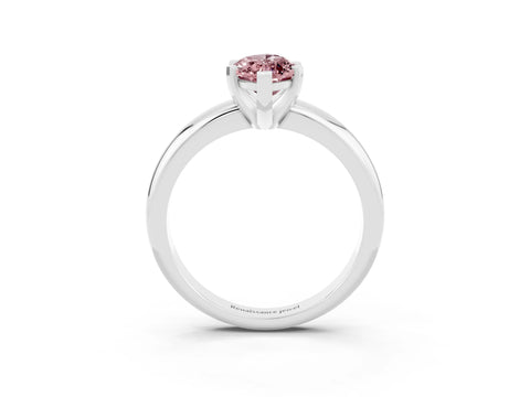 White gold Marquise Cut Morganite Solitaire Engagement Ring with Round Band and Four-Prong Setting_15