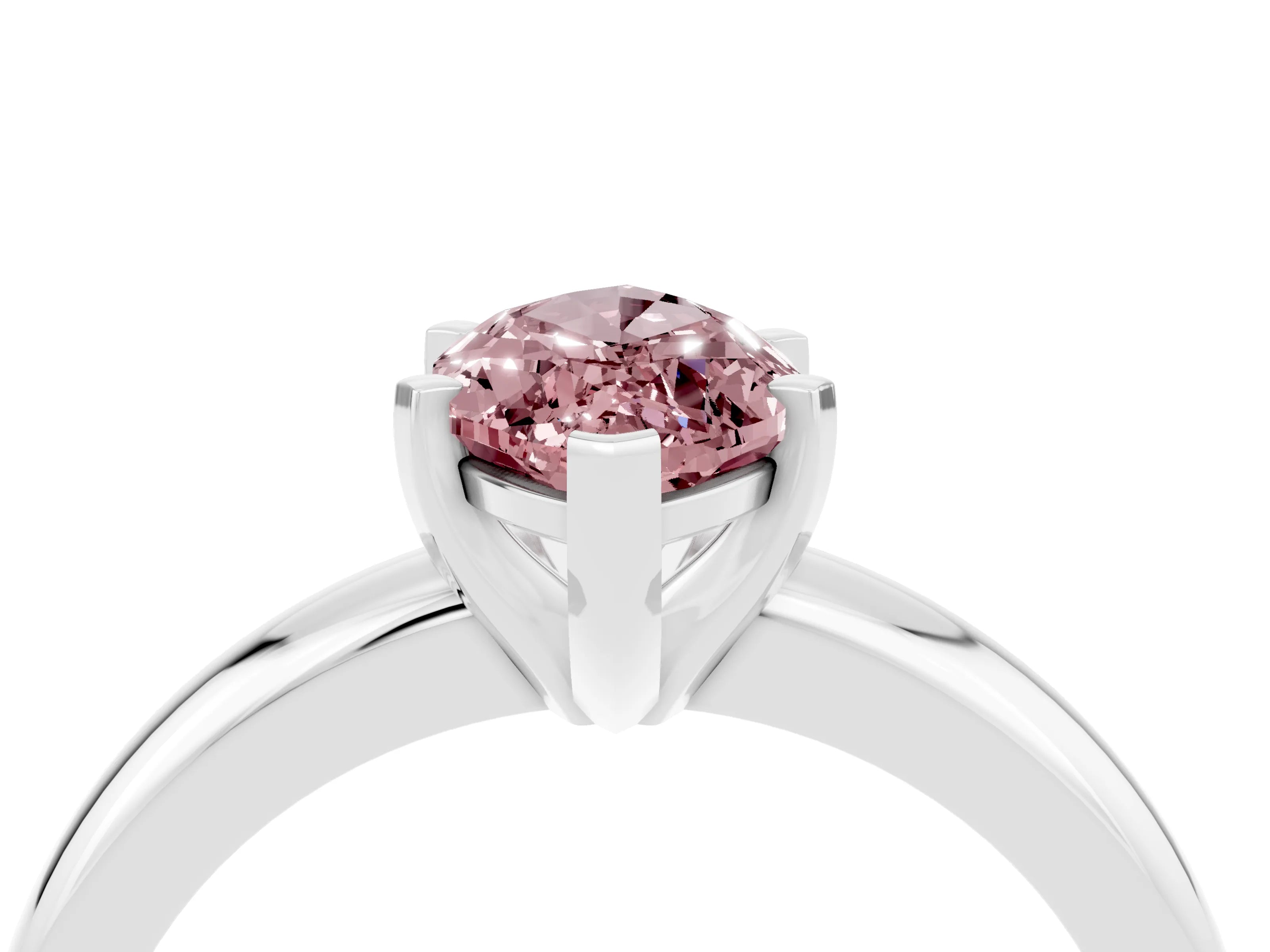White gold Marquise Cut Morganite Solitaire Engagement Ring with Round Band and Four-Prong Setting_16