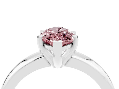 White gold Marquise Cut Morganite Solitaire Engagement Ring with Round Band and Four-Prong Setting_16