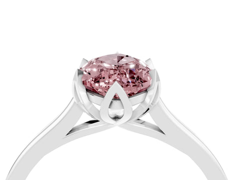 White gold Marquise Cut Morganite Solitaire Ring with Flower Prong Setting and Classic Band_16