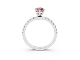 White gold Marquise Cut Morganite Solitaire Ring with Pavé Accents and Four-Prong Setting_3