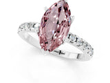 White gold Marquise Cut Morganite Solitaire Ring with Pavé Band and Four-Prong Setting_25