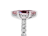 White gold Marquise Cut Morganite Solitaire Ring with Pavé Band and Four-Prong Setting_29