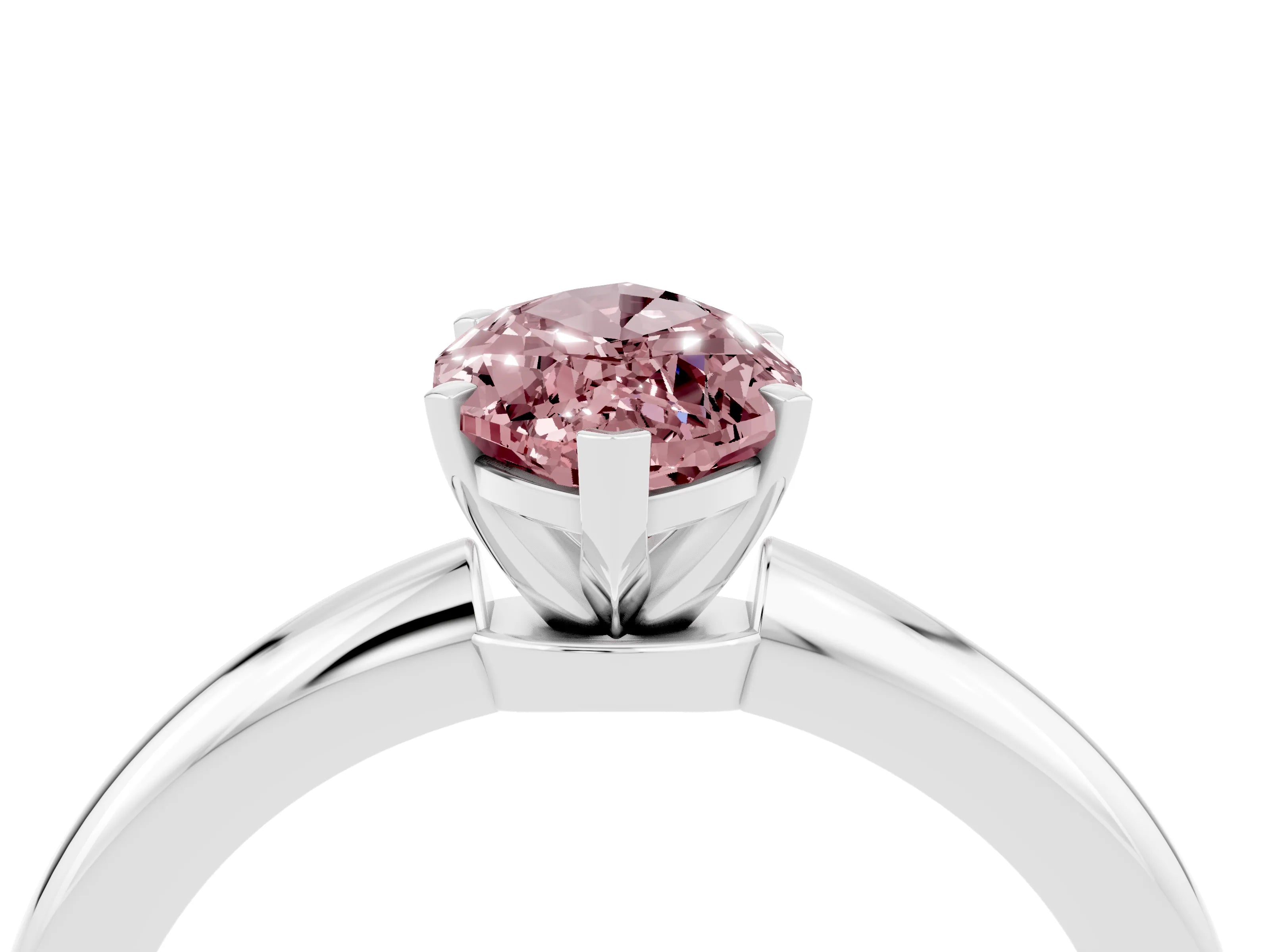 White gold Marquise Cut Morganite Solitaire Ring with Six-Prong Setting and Classic Band_4
