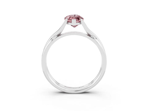 White gold Marquise Cut Morganite Solitaire Twist Band Prong Setting Ring_27