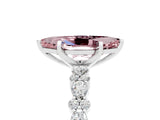 White gold Marquise Cut Morganite Solitaire with Side Stones, Pave Band, Four-Prong Setting_29