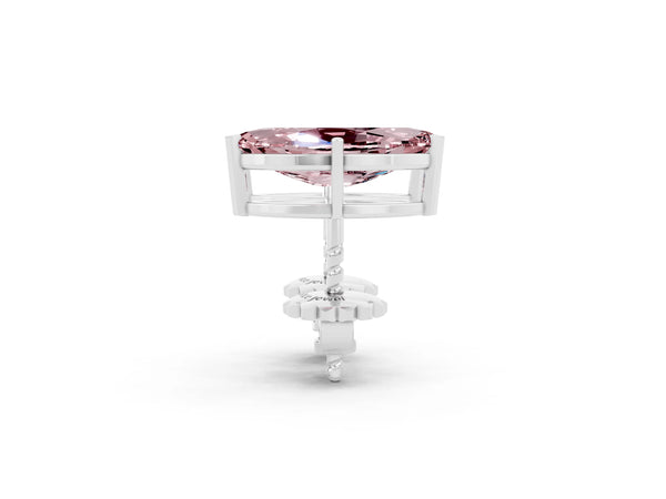 White gold Marquise Cut Morganite Stud Earrings