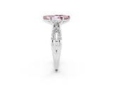 White gold Marquise Cut Morganite Three-Stone Ring with Pavé Split Shank and Four-Prong Setting_14