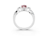 White gold Marquise Cut Morganite Three-Stone Ring with Pavé Split Shank and Four-Prong Setting_15