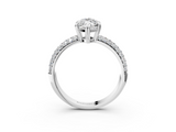 White gold Marquise Cut Pave Diamond Engagement Ring with Channel Set Band and Four-Prong Setting_28