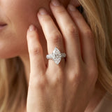 White gold Marquise Cut Pave Diamond Engagement Ring with Channel Set Band and Four-Prong Setting_50