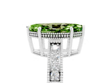 White gold Marquise Cut Peridot Engagement Ring with Milgrain Channel Set Band and Prong Setting_5