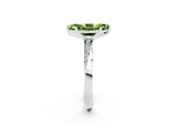 White gold Marquise Cut Peridot Engagement Ring with Side Stone Accents and Four-Prong Setting_29