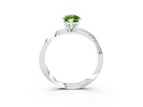 White gold Marquise Cut Peridot Engagement Ring with Side Stone Accents and Four-Prong Setting_30