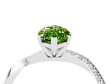 White gold Marquise Cut Peridot Engagement Ring with Side Stone Accents and Four-Prong Setting_31