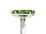 White gold Marquise Cut Peridot Engagement Ring with Side Stone Accents and Four-Prong Setting_32