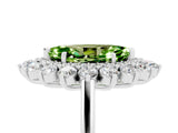 White gold Marquise Cut Peridot Floral Double Halo Engagement Ring with Prong Setting_41
