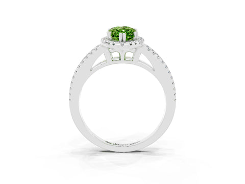 White gold Marquise Cut Peridot Halo Split Shank Engagement Ring_15