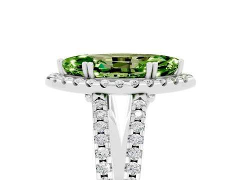 White gold Marquise Cut Peridot Halo Split Shank Engagement Ring_17