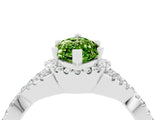 White gold Marquise Cut Peridot  Halo Twist Band Solitaire Prong Setting Ring_28