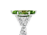 White gold Marquise Cut Peridot  Halo Twist Band Solitaire Prong Setting Ring_29