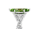 White gold Marquise Cut Peridot Halo Twist Band Solitaire Prong Setting Ring_5