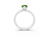 White gold Marquise Cut Peridot Milgrain Pavé Engagement Ring with Four-Prong Setting_3
