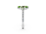 White gold Marquise Cut Peridot Pave Band Solitaire Ring with Four-Prong Setting_26