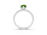 White gold Marquise Cut Peridot Pave Band Solitaire Ring with Four-Prong Setting_27
