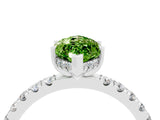 White gold Marquise Cut Peridot Pave Band Solitaire Ring with Four-Prong Setting_28