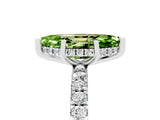 White gold Marquise Cut Peridot Pave Band Solitaire Ring with Four-Prong Setting_29