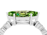 White gold Marquise Cut Peridot Scattered Round Accent Ring with Prong Setting_40