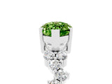 White gold Marquise Cut Peridot Scattered Round Accent Ring with Prong Setting_41