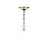 White gold Marquise Cut Peridot Side Stone Solitaire Ring with Round  and Four-Prong Setting_50
