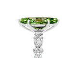 White gold Marquise Cut Peridot Side Stone Solitaire Ring with Round  and Four-Prong Setting_53