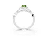 White gold Marquise Cut Peridot Solitaire Celtic Knot Ring with Four-Prong Setting_15