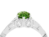 White gold Marquise Cut Peridot Solitaire Celtic Knot Ring with Four-Prong Setting_16