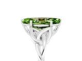 White gold Marquise Cut Peridot Solitaire Celtic Knot Ring with Four-Prong Setting_17