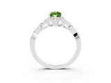 White gold Marquise Cut Peridot Solitaire Engagement Ring with Celtic Knot Band and Four-Prong Setting_3